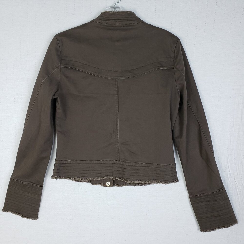 Vintage Y2K Adriana USA Army Style Jacket Military Utility Snap Buttons size L - Picture 7 of 14